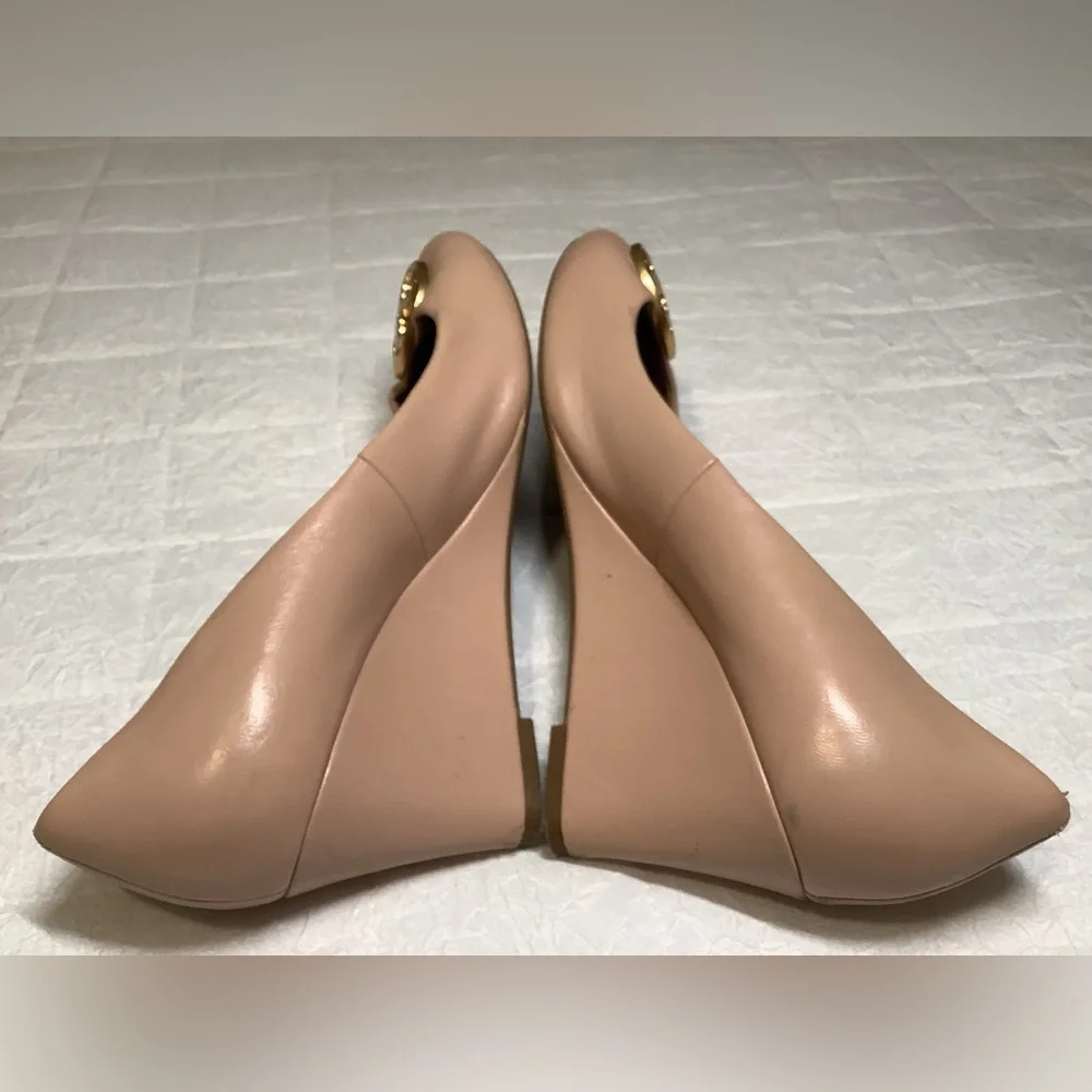 Tory BurchBlush Goan Sand Nappa Leather Chelsea Wedge Heels Size 10